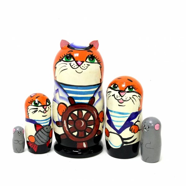 Матрешка Кот моряк (с ушами) ВП 5м15см