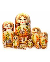 Матрешка Осень храм 10м25