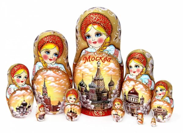 Матрешка Москва сепия 10м25