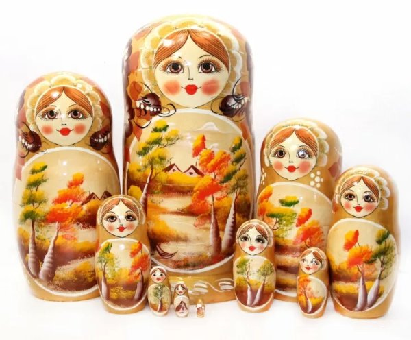 Матрешка Осень пейзаж 10м25