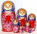 Матрешка Лена сине-красная 7м21