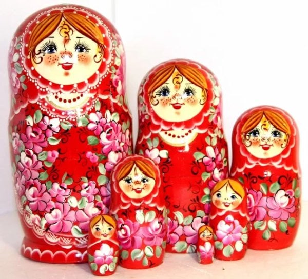 Матрешка Лена красная 7м21