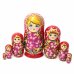 Матрешка Вечерний букет (красная)7м21