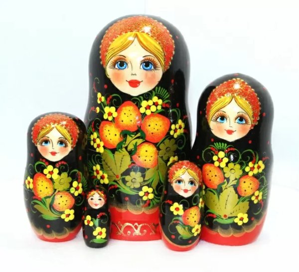 Матрешка Ягодка Хохлома ч. 5м 17см