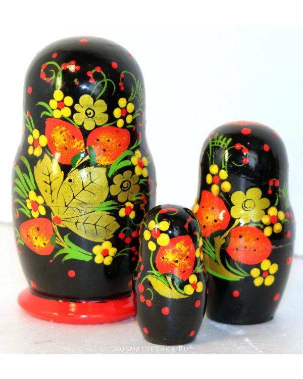 Матрешка Ягодка хохлома 3м10