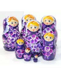 Матрешка Валя фиолетовая 5м9