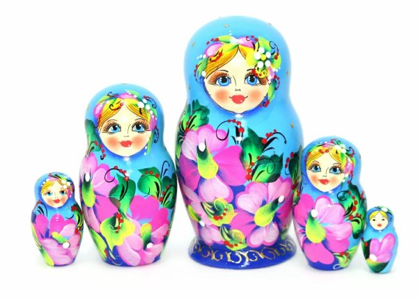 Матрешка Флора голуб.\син. 5м17