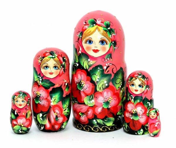 Матрешка Флора роз.\черн. 5м17
