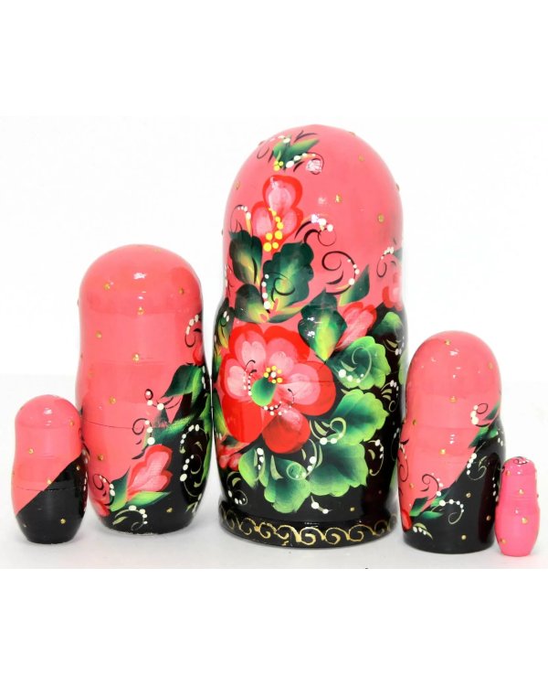 Матрешка Флора роз.\черн. 5м17