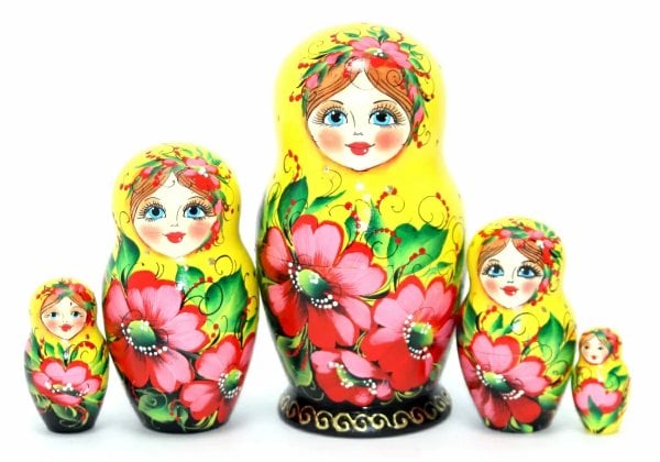 Матрешка Флора желт.\черн.5м17