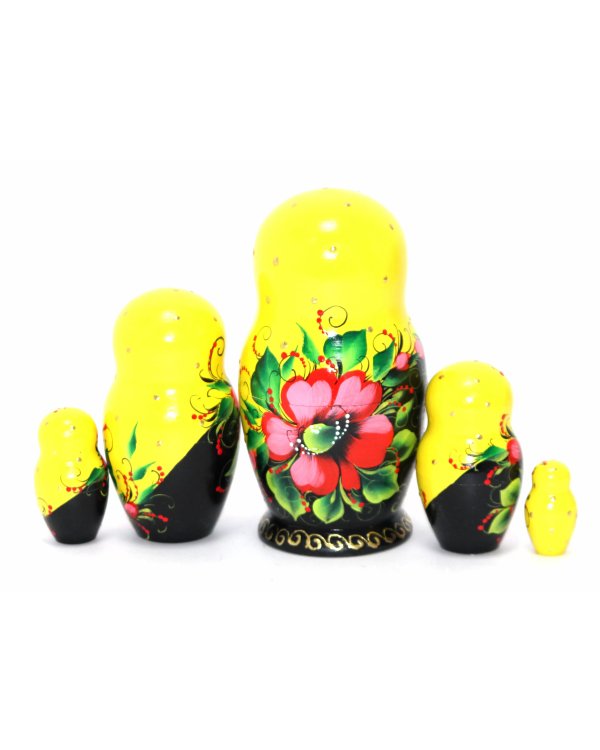 Матрешка Флора желт.\черн.5м17