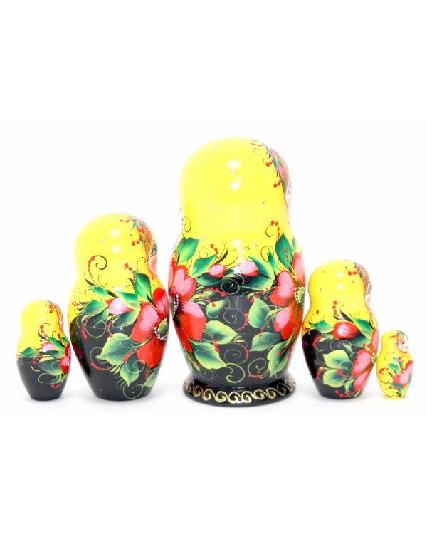 Матрешка Флора желт.\черн.5м17
