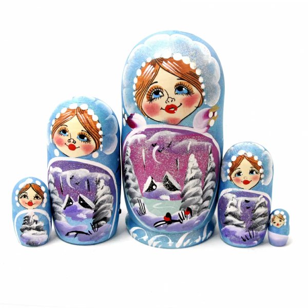 Матрешка Пейзаж (голубая) 5м14
