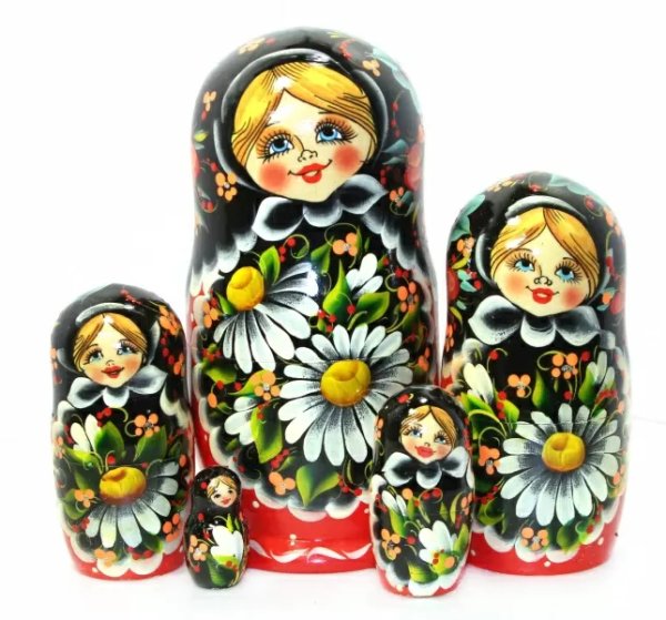 Матрешка Ромашки черн. 5м17