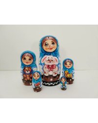 Матрешка Танюша Зайчик с бантом мал. 5м14