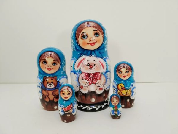 Матрешка Танюша Зайчик с бантом мал. 5м14