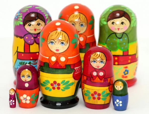 Матрешка Фартук с цветами 5м10