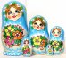 Матрешка Ситцевый узор синяя 5м14