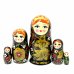 Матрешка Оксана с птичкой (черная) 5м17см