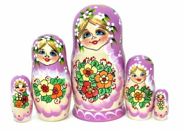 Матрешка Ситцевый узор фиолет. 5м14