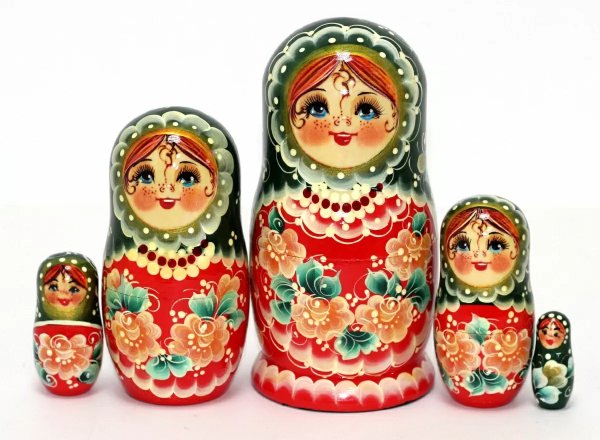 Матрешка Лена зеленая 5м17 Матрешка Лена зеленая 5м17