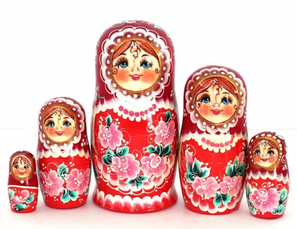 Матрешка Лена красная 5м17