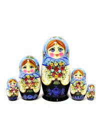 Матрешка Оксана с букетом роз 5м17см