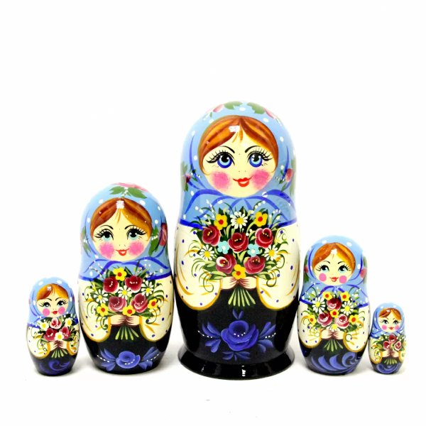 Матрешка Оксана с букетом роз 5м17см