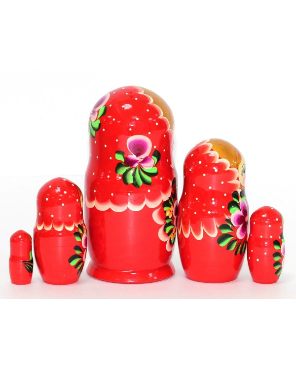 Матрешка Нина Красная 5м17см