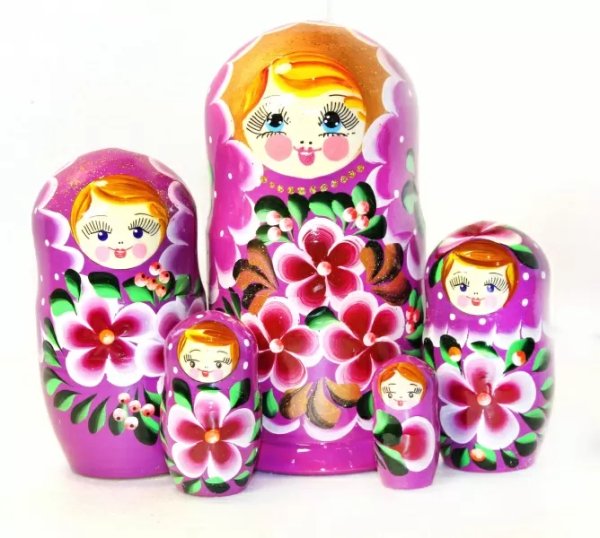 Матрешка Нина Фиолетовая 5м17см