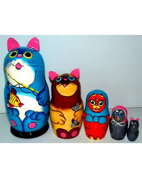 Матрешка Коты с ушами 2 5м17