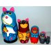 Матрешка Коты с ушами 2 5м17