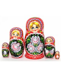 Матрешка Красные цветы 5м17