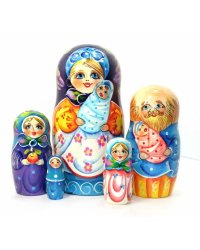 Матрешка Семья цветная 5м17