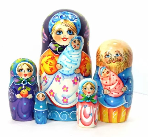 Матрешка Семья цветная 5м17