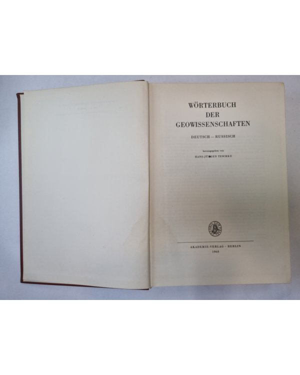 Worterbuch der geowissenschaften. Deutsch-russisch