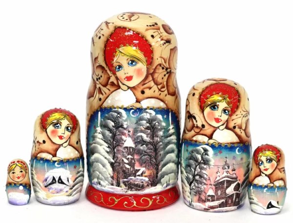 Матрешка Пейзаж аква кор. 5м14