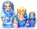 Матрешка Семья гжель 5м17