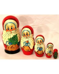 Матрешка Дед Мороз с мешком 5м14