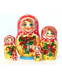 Матрешка Клубничка крас. 5м9