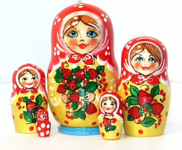 Матрешка Клубничка крас. 5м9
