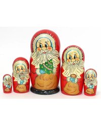 Матрешка Дед Мороз с мешком 5м17