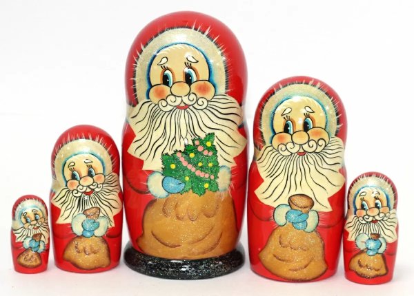 Матрешка Дед Мороз с мешком 5м17
