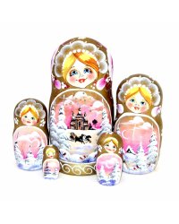 Матрешка Пейзаж А (золотая) 5м17