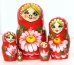 Матрешка Ромашка красная 5м9