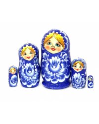 Матрешка Гжель 5м9