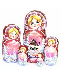 Матрешка Пейзаж А (вишневая перламутровая) 5м17