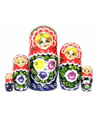 Матрешка Цветочные мотивы 5м17