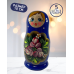 Матрешка Валентина синяя 5 в 1, 10 см - K11