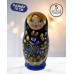 Матрешка Валентина синяя 5 в 1, 10 см - K11